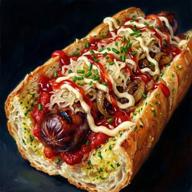 Big BARULA-Baguette blätter teig bagett mit würst